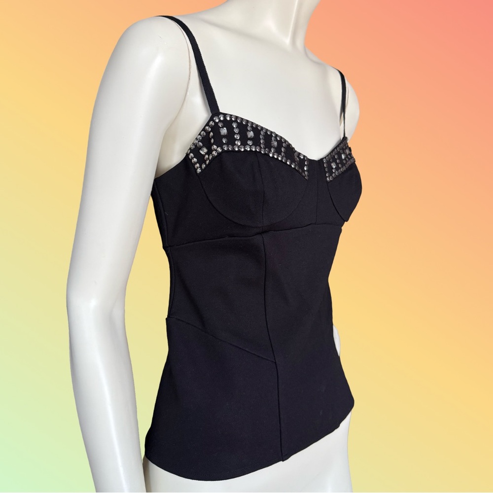Elegant Black Studded Women's Top